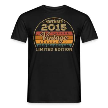 November 2015 - Birthday Gift November 2015 - Men's T-Shirt - black - Front - AI Model Male 178 light (178cm)