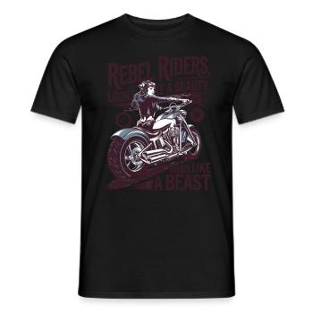 Rebel Riders Unleash The Rebel - Männer T-Shirt - Schwarz - Vorne - AI Model Male 178 light (178cm)