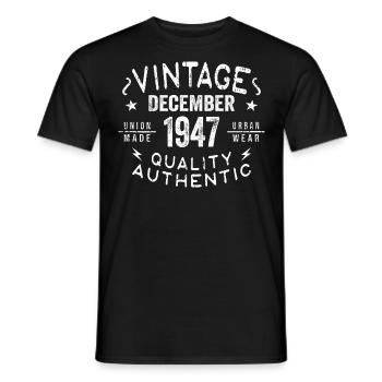 Dezember 1947 - Großartig seit Dezember 1947 - Männer T-Shirt - Schwarz - Vorne - AI Model Male 178 light (178cm)