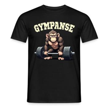 GYMPANSE Wortspiel Schimpanse Gym - Männer T-Shirt - Schwarz - Vorne - AI Model Male 178 light (178cm)