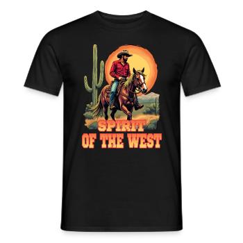 Spirit Of The West für eine Reiterin Reiter - Männer T-Shirt - Schwarz - Vorne - AI Model Male 178 light (178cm)