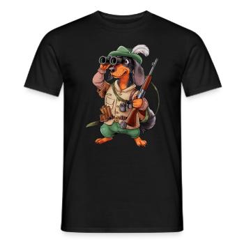 Witzger Jagdhund für einen Jäger mit Hund - Männer T-Shirt - Schwarz - Vorne - AI Model Male 178 light (178cm)