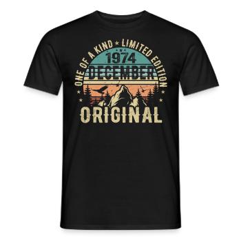 Légendes Anniversaire Décembre 1974 Naissance Cadeau - T-shirt homme - noir - Devant - AI Model Male 178 light (178cm)