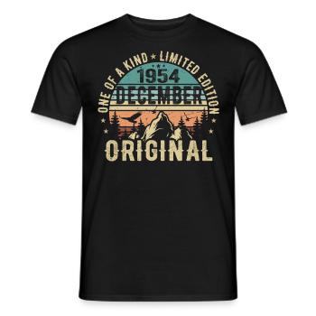 Légendes Anniversaire Décembre 1954 Naissance Cadeau - T-shirt homme - noir - Devant - AI Model Male 178 light (178cm)