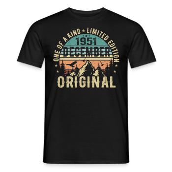 Légendes Anniversaire Décembre 1951 Naissance Cadeau - T-shirt homme - noir - Devant - AI Model Male 178 light (178cm)