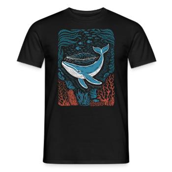Lebendiges farbenfrohes künstlerisches Hai-Design - Männer T-Shirt - Schwarz - Vorne - AI Model Male 178 light (178cm)