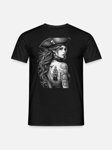Vintage Piraten Abenteuer Kunstwerk - Männer T-Shirt - Schwarz