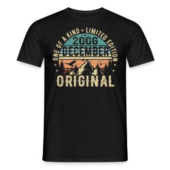 Legends Birthday December 2006 Born Gift - Men's T-Shirt - black - Front - AI Model Male 178 light (178cm)