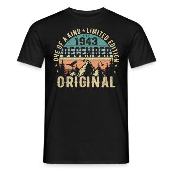 Légendes Anniversaire Décembre 1943 Naissance Cadeau - T-shirt homme - noir - Devant - AI Model Male 178 light (178cm)