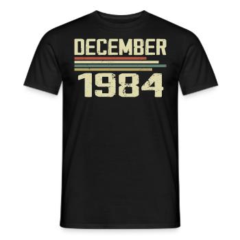 December 1984 Vintage Retro Birthday - Men's T-Shirt - black - Front - AI Model Male 178 light (178cm)