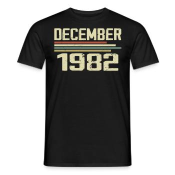 Décembre 1982 Vintage Rétro Anniversaire - T-shirt homme - noir - Devant - AI Model Male 178 light (178cm)