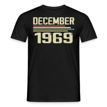 December 1969 Vintage Retro Birthday - Men's T-Shirt - black - Front - AI Model Male 178 light (178cm)