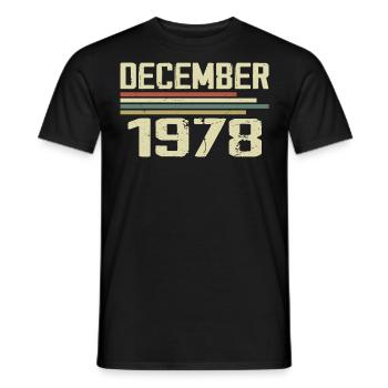 December 1978 Vintage Vintage Retro Birthday - Men's T-Shirt - black - Front - AI Model Male 178 light (178cm)