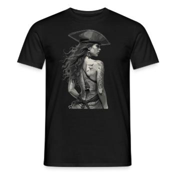 Vintage Piraten Abenteuer Kunstwerk - Männer T-Shirt - Schwarz - Vorne - AI Model Male 178 light (178cm)