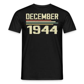 Décembre 1944 Vintage Vintage Rétro Anniversaire - T-shirt homme - noir - Devant - AI Model Male 178 light (178cm)