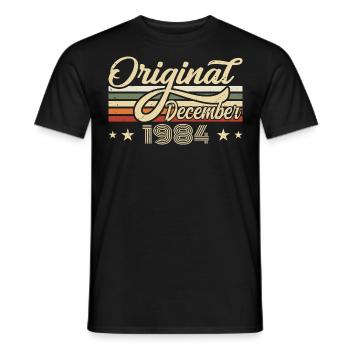 Décembre 1984 - Cadeau d’anniversaire Décembre 1984 - T-shirt homme - noir - Devant - AI Model Male 178 light (178cm)