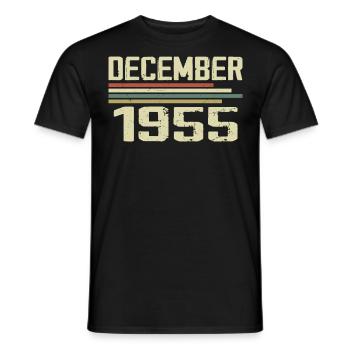 December 1955 Vintage Retro Birthday - Men's T-Shirt - black - Front - AI Model Male 178 light (178cm)