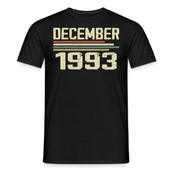 Décembre 1993 Vintage Vintage Rétro Anniversaire - T-shirt homme - noir - Devant - AI Model Male 178 light (178cm)