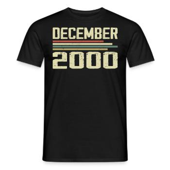 December 2000 Vintage Vintage Retro Birthday - Men's T-Shirt - black - Front - AI Model Male 178 light (178cm)