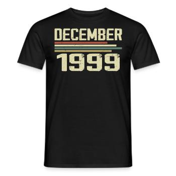 December 1999 Vintage Vintage Retro Birthday - Men's T-Shirt - black - Front - AI Model Male 178 light (178cm)