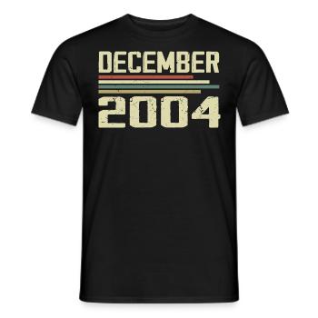 Décembre 2004 Vintage Rétro Anniversaire - T-shirt homme - noir - Devant - AI Model Male 178 light (178cm)