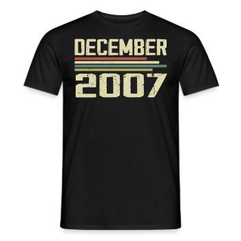 December 2007 Vintage Vintage Retro Birthday - Men's T-Shirt - black - Front - AI Model Male 178 light (178cm)
