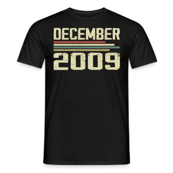 Dezember 2009 Jahrgang Vintage Retro Geburtstag - Männer T-Shirt - Schwarz - Vorne - AI Model Male 178 light (178cm)