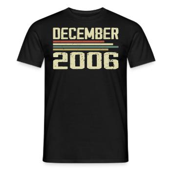 December 2006 Vintage Vintage Retro Birthday - Men's T-Shirt - black - Front - AI Model Male 178 light (178cm)