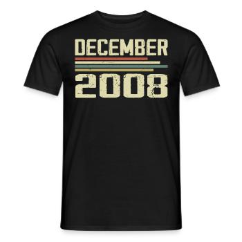 December 2008 Vintage Vintage Retro Birthday - Men's T-Shirt - black - Front - AI Model Male 178 light (178cm)