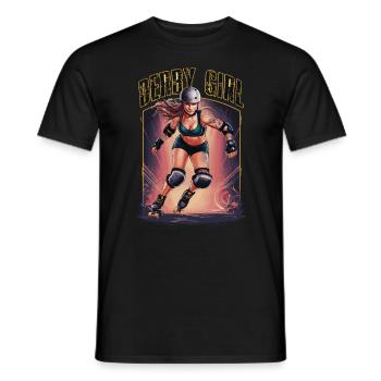 Rollschuhfahren für einen Rollschuhfahrerin - Männer T-Shirt - Schwarz - Vorne - AI Model Male 178 light (178cm)
