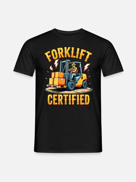 Forklift Certified Gabelstapler - Männer T-Shirt - Schwarz