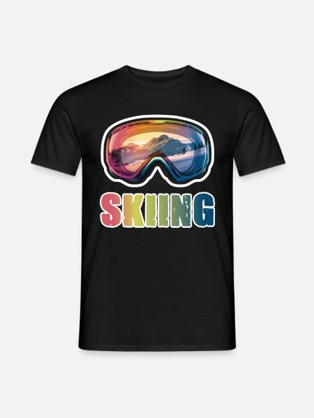 Skibrille Ski Skifahren - Männer T-Shirt - Schwarz