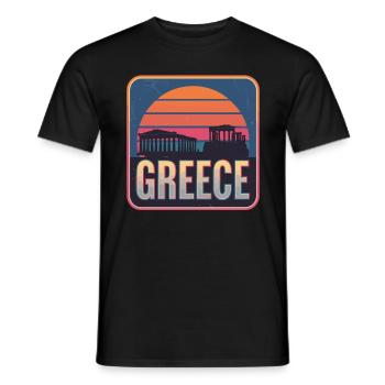 Grèce Grec Mer Égée Mer Ionienne - T-shirt homme - noir - Devant - AI Model Male 178 light (178cm)