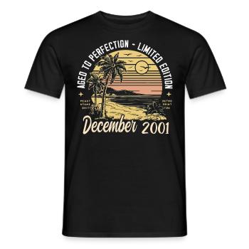 Dezember 2001 Geburtstagsgeschenk Dezember 2001 - Männer T-Shirt - Schwarz - Vorne - AI Model Male 178 light (178cm)