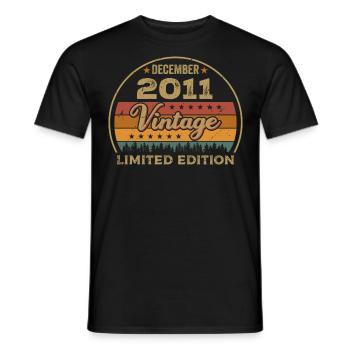 Birthday December 2011 Gift December 2011 - Men's T-Shirt - black - Front - AI Model Male 178 light (178cm)
