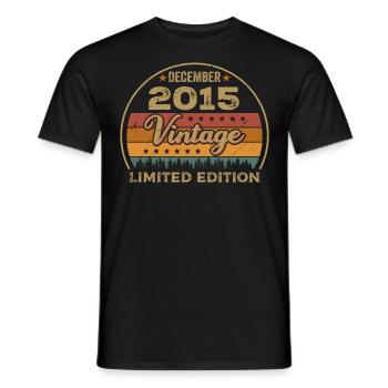 Anniversaire Décembre 2015 Cadeau Décembre 2015 - T-shirt homme - noir - Devant - AI Model Male 178 light (178cm)