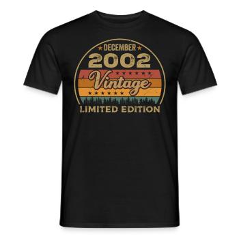 Birthday December 2002 Gift December 2002 - Men's T-Shirt - black - Front - AI Model Male 178 light (178cm)
