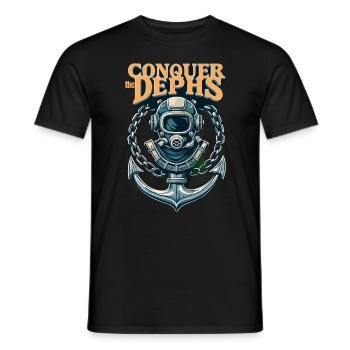 Conquer The Dephs - Männer T-Shirt - Schwarz - Vorne - AI Model Male 178 light (178cm)