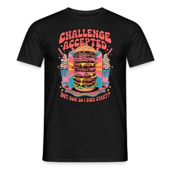 Burger Challenge Accepted - Männer T-Shirt - Schwarz - Vorne - AI Model Male 178 light (178cm)