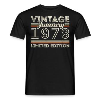Janvier 1978 Né en 1978 - Date de naissance Janvier 1978 - T-shirt homme - noir - Devant - AI Model Male 178 light (178cm)