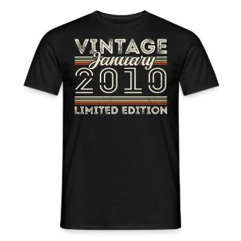 Januar 2010 Jahrgang 2010 - Geburtstag Januar 2010 - Männer T-Shirt - Schwarz - Vorne - AI Model Male 178 light (178cm)