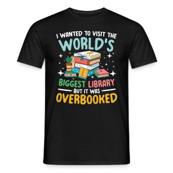 World’s Biggest Library But It Was Overbooked - Männer T-Shirt - Schwarz - Vorne - AI Model Male 178 light (178cm)