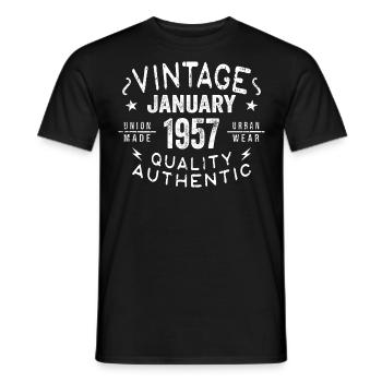 Geburtstagsgeschenk 1957 - geboren im Januar 1957 - Männer T-Shirt - Schwarz - Vorne - AI Model Male 178 light (178cm)