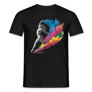 Muschel Strand Szene Serene Ozean Landschaft - Männer T-Shirt - Schwarz - Vorne - AI Model Male 178 light (178cm)