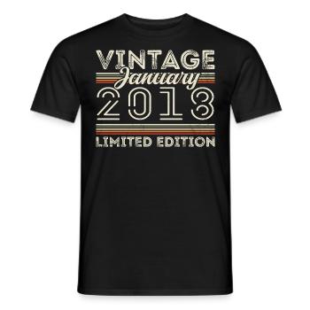 Januar 2018 Jahrgang 2018 - Geburtstag Januar 2018 - Männer T-Shirt - Schwarz - Vorne - AI Model Male 178 light (178cm)