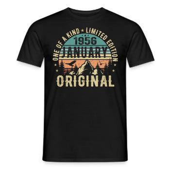 Geburtstagsgeschenk Januar 1956 - January 1956 - Männer T-Shirt - Schwarz - Vorne - AI Model Male 178 light (178cm)