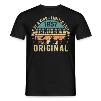 Geburtstagsgeschenk Januar 1957 - January 1957 - Männer T-Shirt - Schwarz - Vorne - AI Model Male 178 light (178cm)