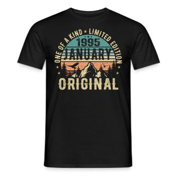Birthday Gift January 1995 - January 1995 - Men's T-Shirt - black - Front - AI Model Male 178 light (178cm)