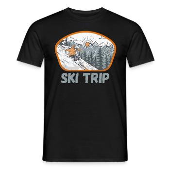 Ski Trip Matching Family Snow Skiing Vacation - Men's T-Shirt - black - Front - AI Model Male 178 light (178cm)