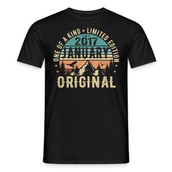Cadeau d’anniversaire Janvier 2017 - Janvier 2017 - T-shirt homme - noir - Devant - AI Model Male 178 light (178cm)